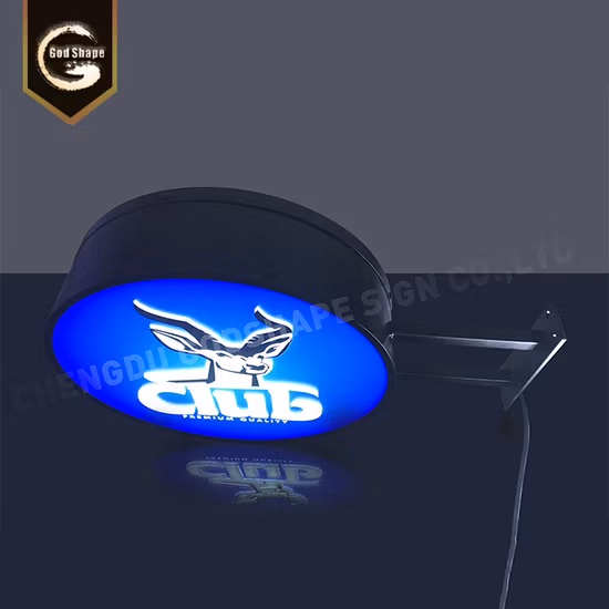 Bar all'aperto, birra, pizza, ristorante, caffetteria, logo, pubblicità del marchio, scatola luminosa rotonda, insegna a lama realizzati su misura in fabbrica