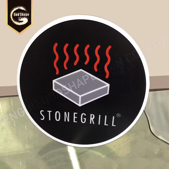 Insegne pubblicitarie per esterni in acciaio inossidabile, barra tonda a LED, scatole luminose per birra, insegne a lama