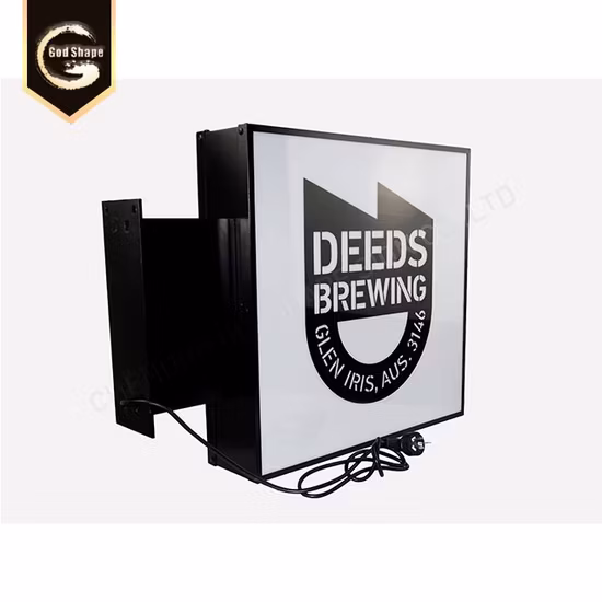 Insegna a lama quadrata quadrata all'ingrosso diretta in fabbrica per edifici, bar, negozi di api, ristoranti, insegne di marca